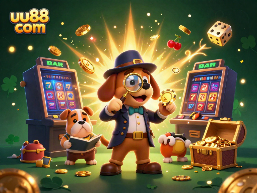 Win big at uu88 com with a vibrant 3D casino illustration featuring exciting game elements and characters.