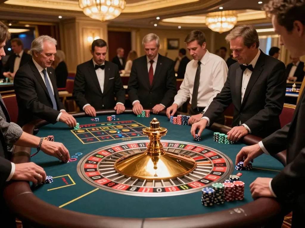 rokok88 login at an exciting roulette table with players engaging in strategic gameplay