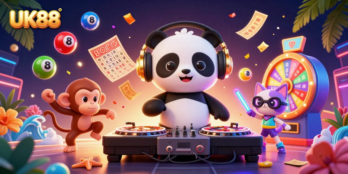 Experience the thrill of UK88 with animated casino elements, lively characters, and vibrant game atmosphere.