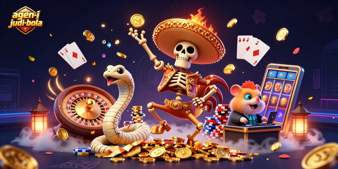 Experience excitement with agen-judi-bola as vibrant cartoon characters celebrate winnings in this captivating scene.