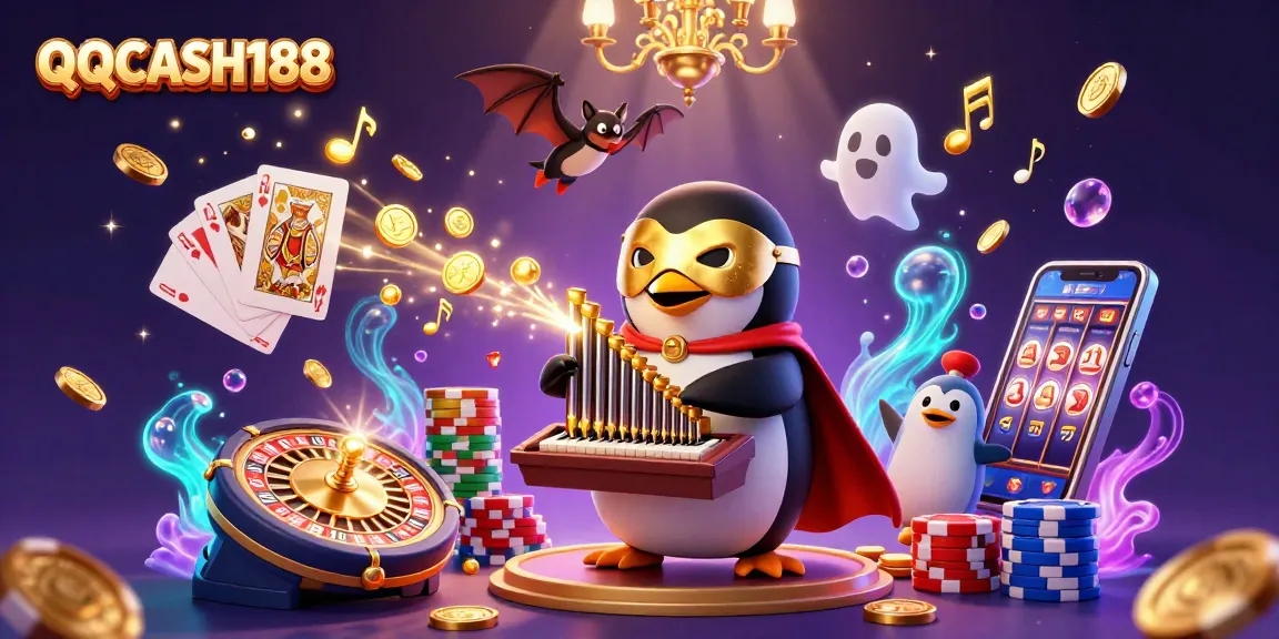 Experience QQCASH188's thrilling casino environment with dynamic characters and vibrant game elements.