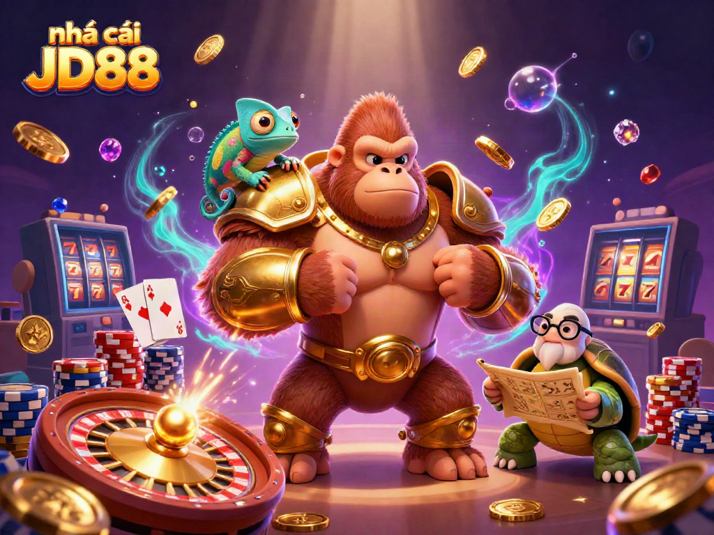 Experience the excitement at nhà cái JD88 with vibrant casino games and engaging characters.