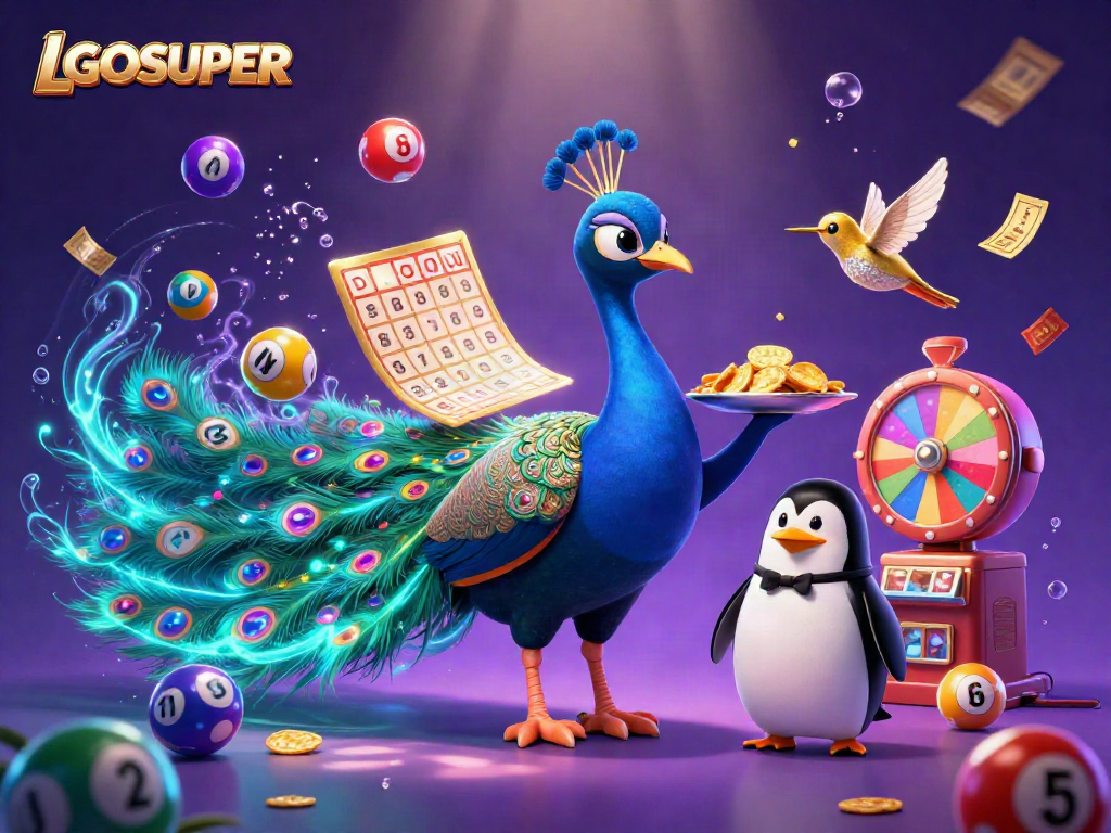 Experience winning at LGOSUPER with a colorful and dynamic 3D casino scene full of excitement.