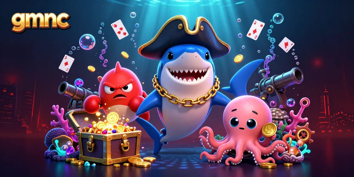 Experience thrilling gameplay with gmnc featuring a pirate shark and vibrant underwater elements.