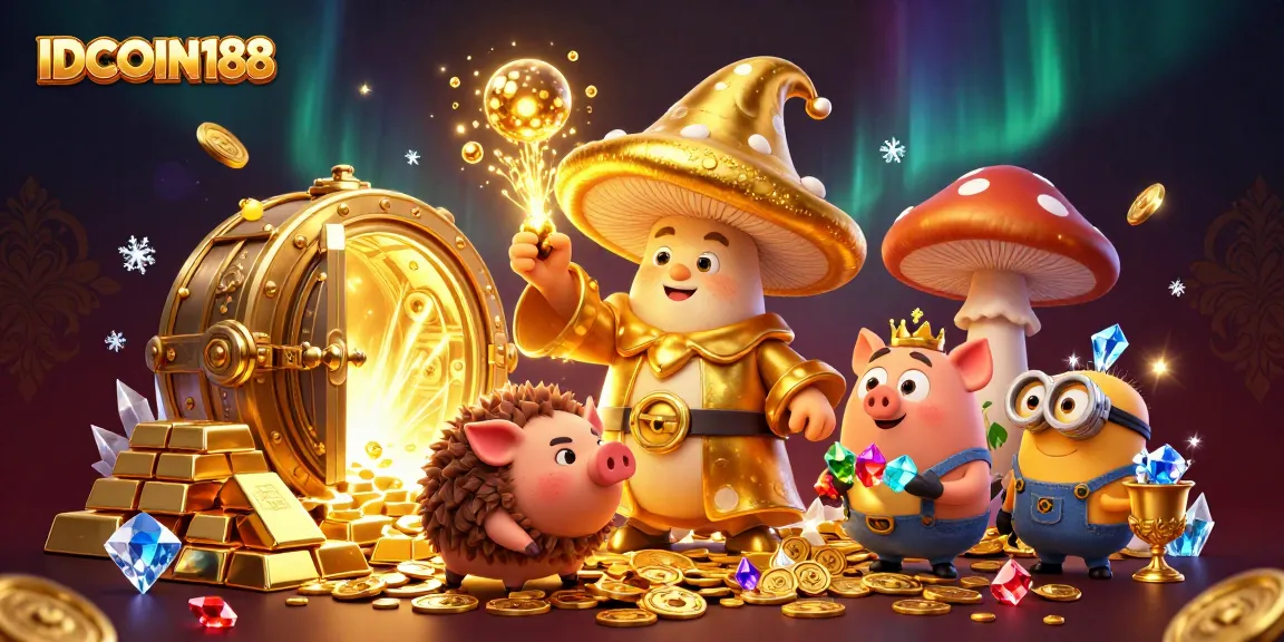 IDCOIN188 reveals a treasure-filled casino world with wizardry and gems sparkling brightly.