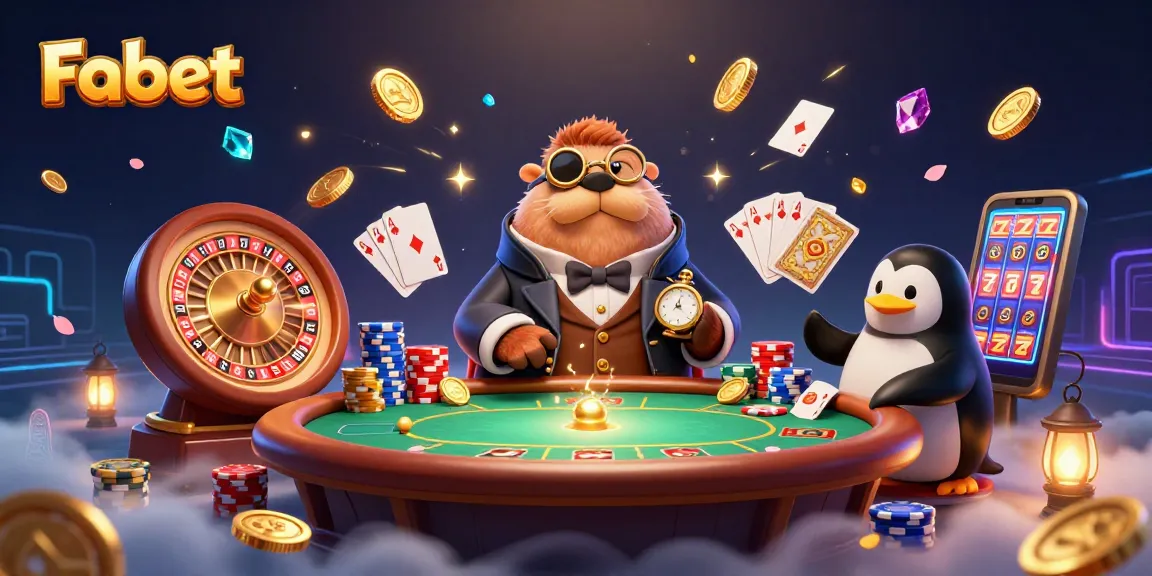 Experience Fabet's thrilling underwater poker game with a jolly walrus and his bluffing pufferfish friend.