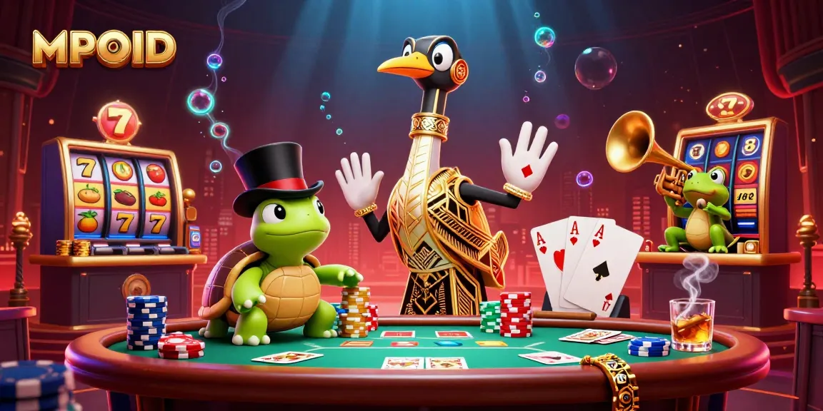 MPOID captures thrilling gameplay with vibrant slot reels and engaging characters in a 3D casino scene.