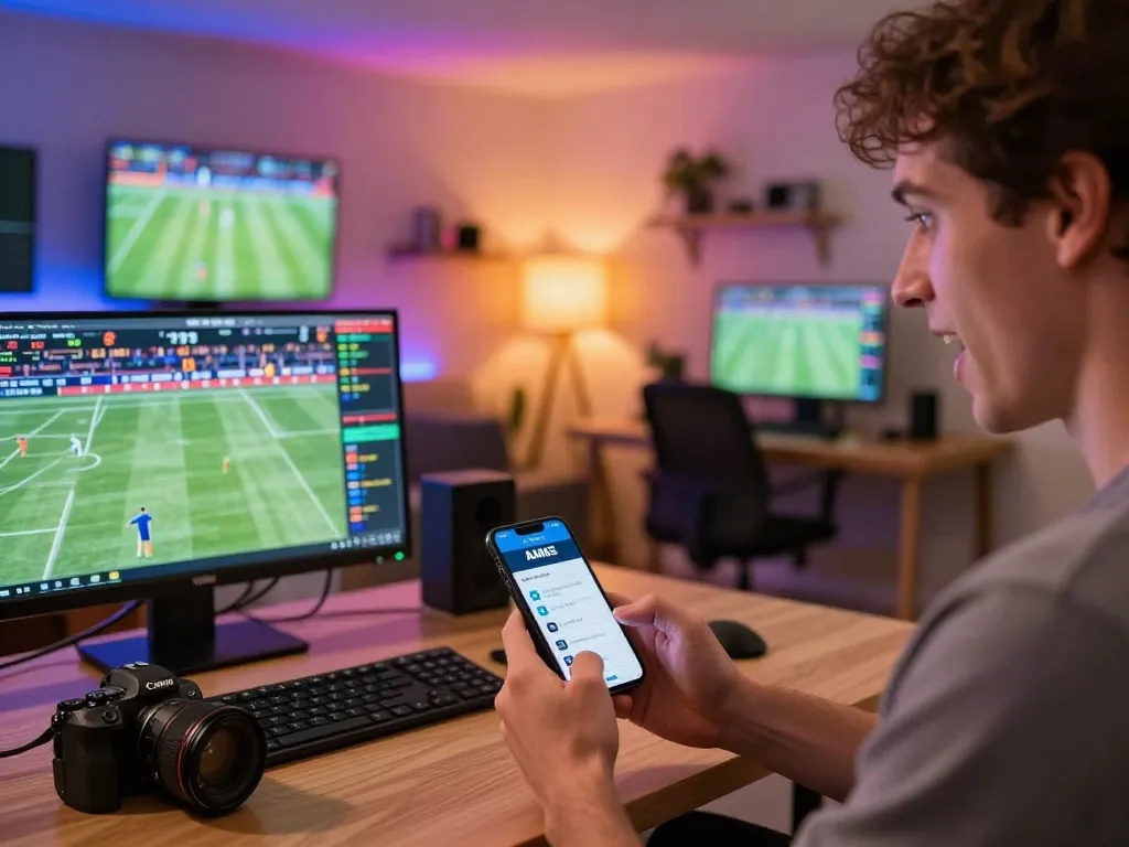 Interagire con l'app dell'operatore non AAMS su smartphone durante le scommesse sportive live.