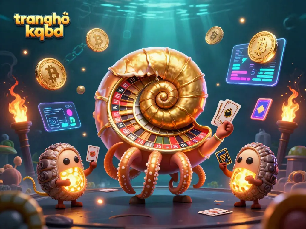 Engage with the thrilling world of trang chủ kqbd showcasing a giant nautilus roulette wheel surrounded by crypto elements.
