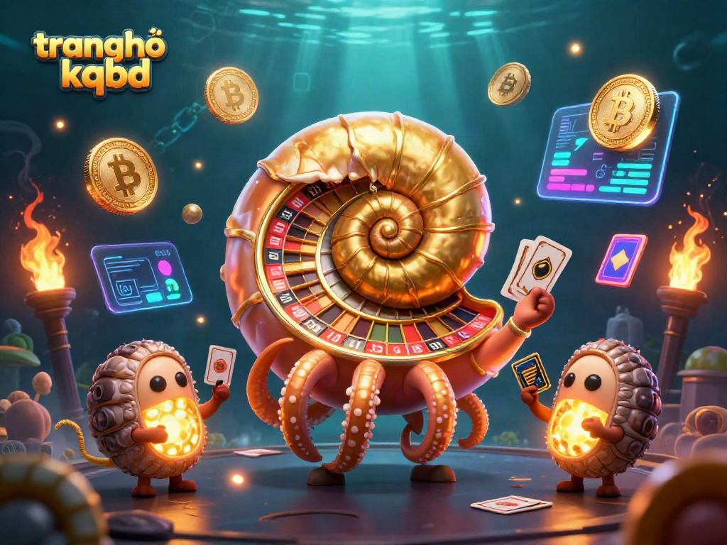 Engage with the thrilling world of trang chủ kqbd showcasing a giant nautilus roulette wheel surrounded by crypto elements.