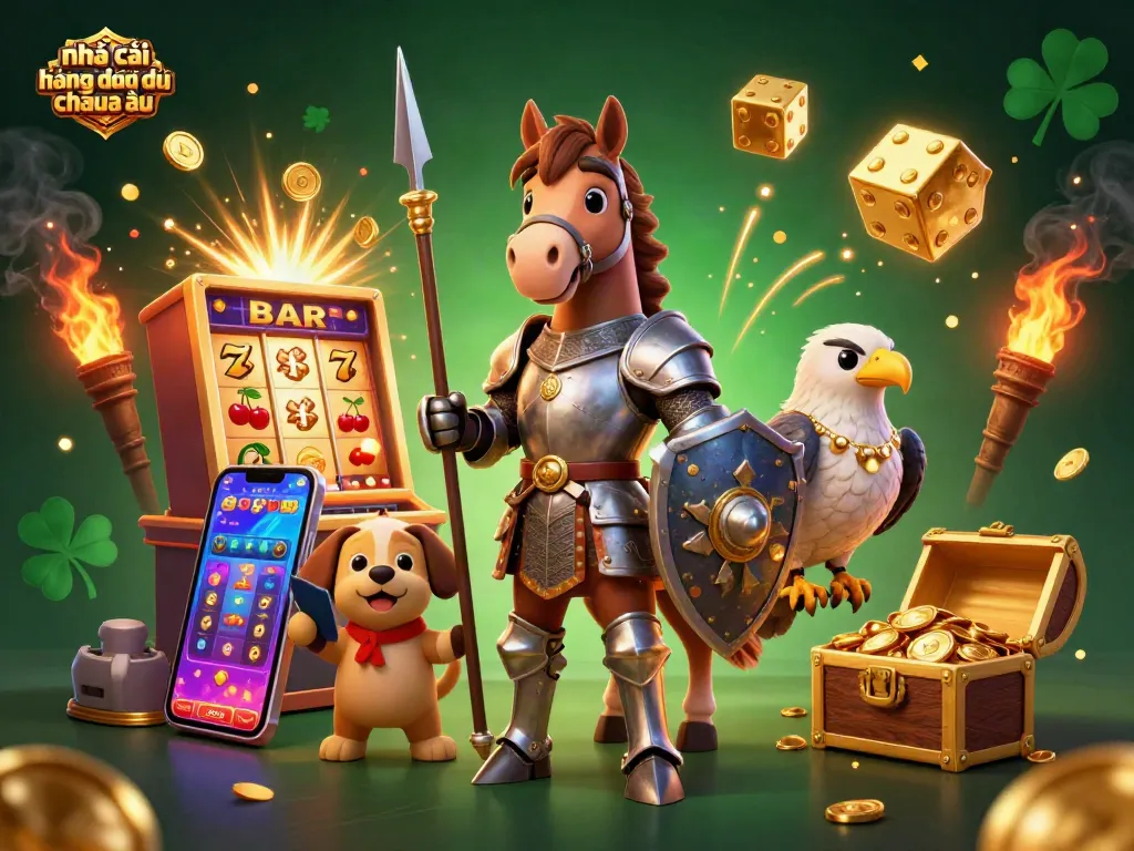 Khám phá nhà cái hàng đầu đến từ châu âu qua hình ảnh lôi cuốn của slot machine và các nhân vật sống động.