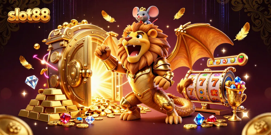 Experience the excitement at slot88 with the roaring chimera creature and treasures of jackpot glory.