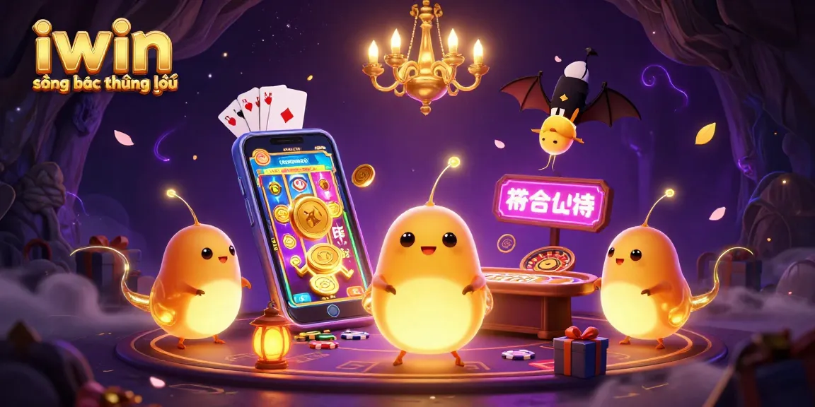 Experience the thrill of iwin sòng bạc thượng lưu with enchanting glowworms lighting up a vibrant casino.