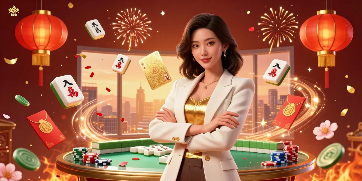 Engage with the vibrant XX88 casino atmosphere, featuring elegant Asian woman playing cards amidst dynamic elements.