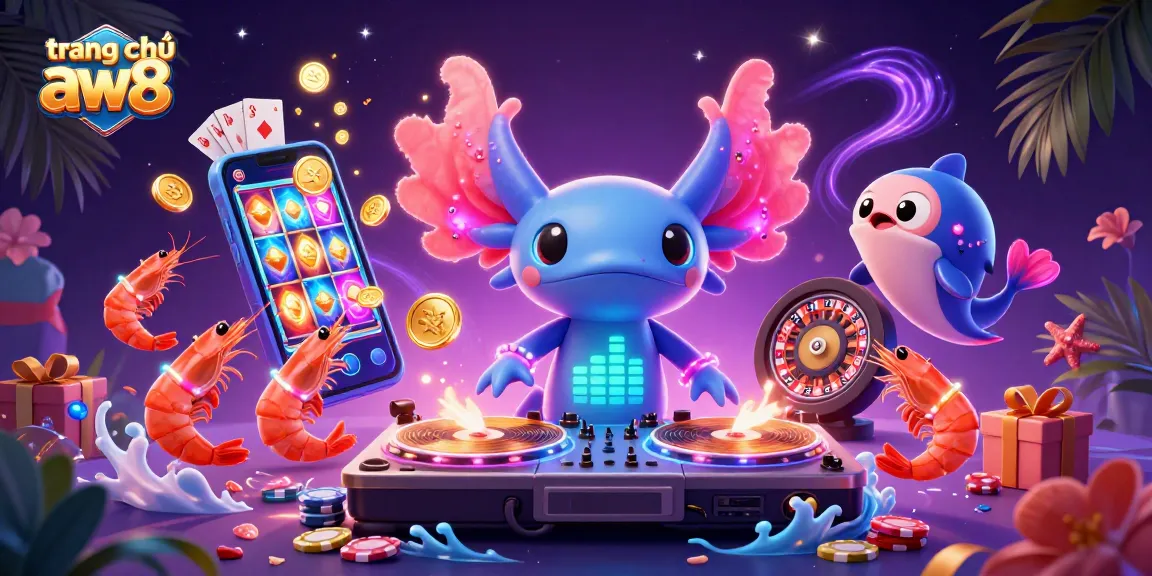 Experience the excitement at trang chủ aw8 with vibrant 3D casino characters and dynamic gaming elements showcasing thrilling slot games.