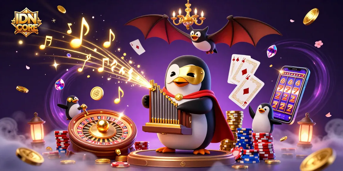 IDNSCORE platform unveils a thrilling gaming experience with vibrant casino elements and captivating characters.