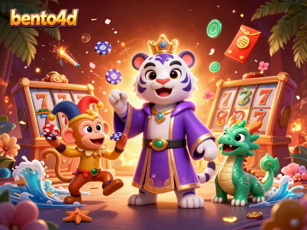 Experience the thrilling bento4d casino adventure with vibrant characters and gambling elements!