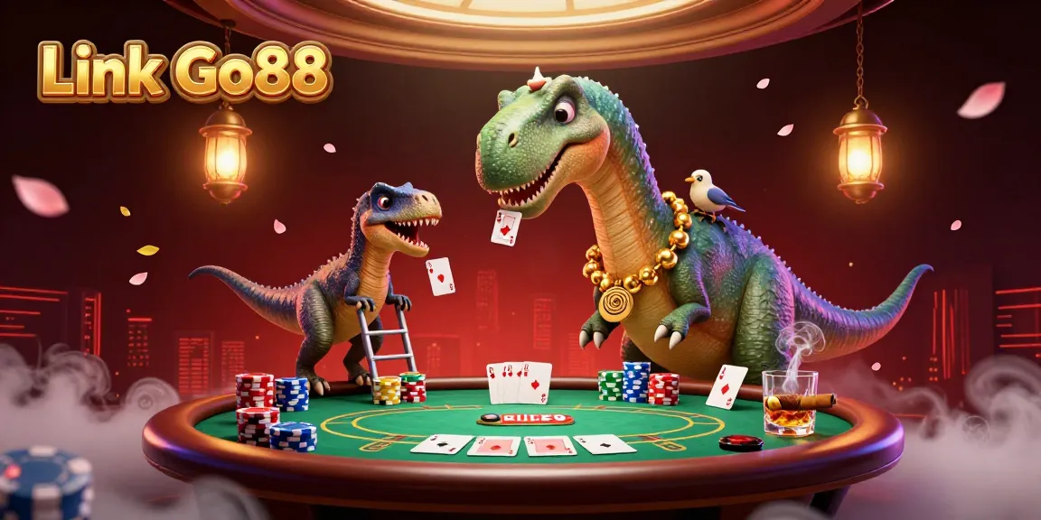 Experience thrilling gameplay at Link Go88 featured in this engaging 3D casino illustration.