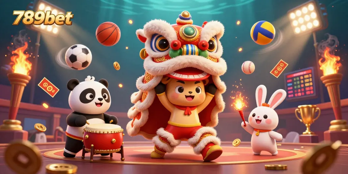 Explore the vibrant world of 789bet with an engaging casino scene featuring lively characters and dynamic sports elements.
