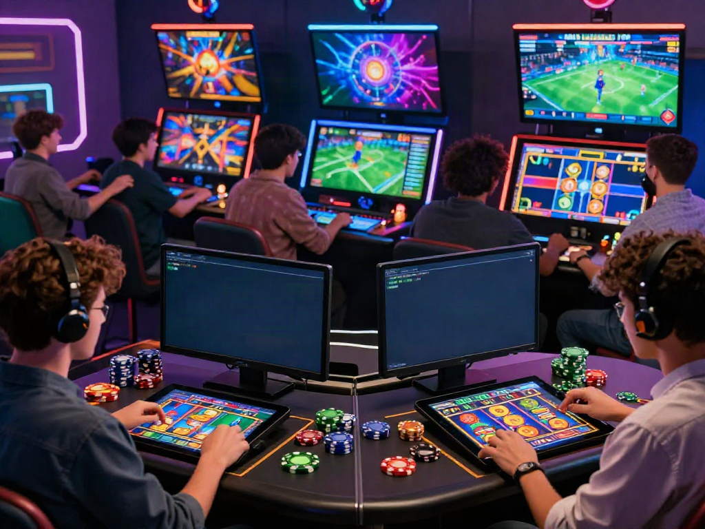 Exciting online gaming scene at https://ku88vt.com/ showcasing vibrant players engaged in casino games.