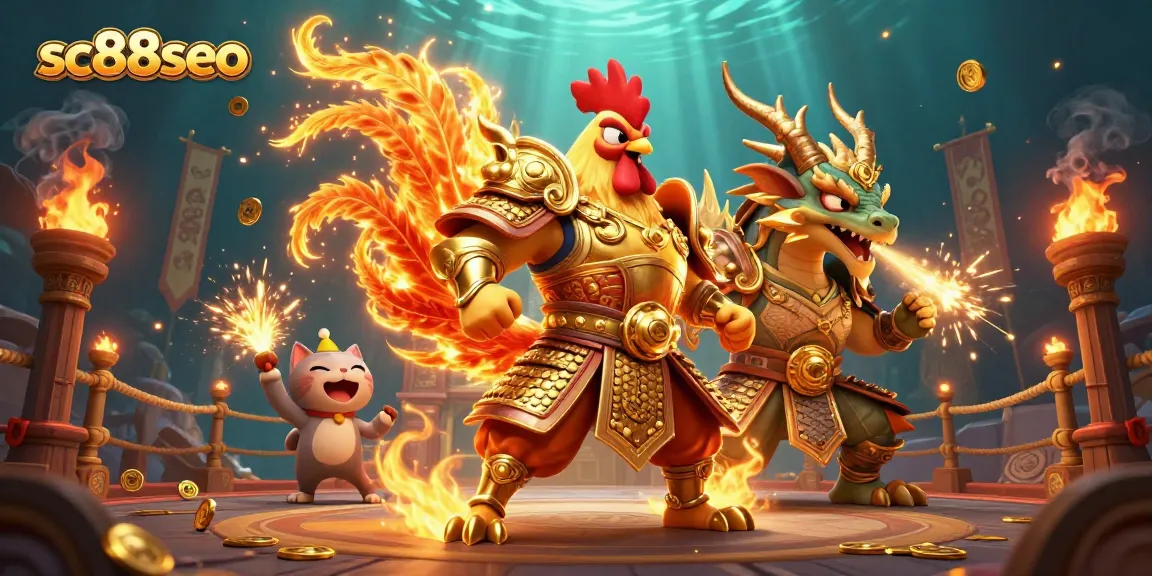 Engage with SC88SEO's vibrant 3D casino scene featuring dynamic characters and immersive gaming elements.