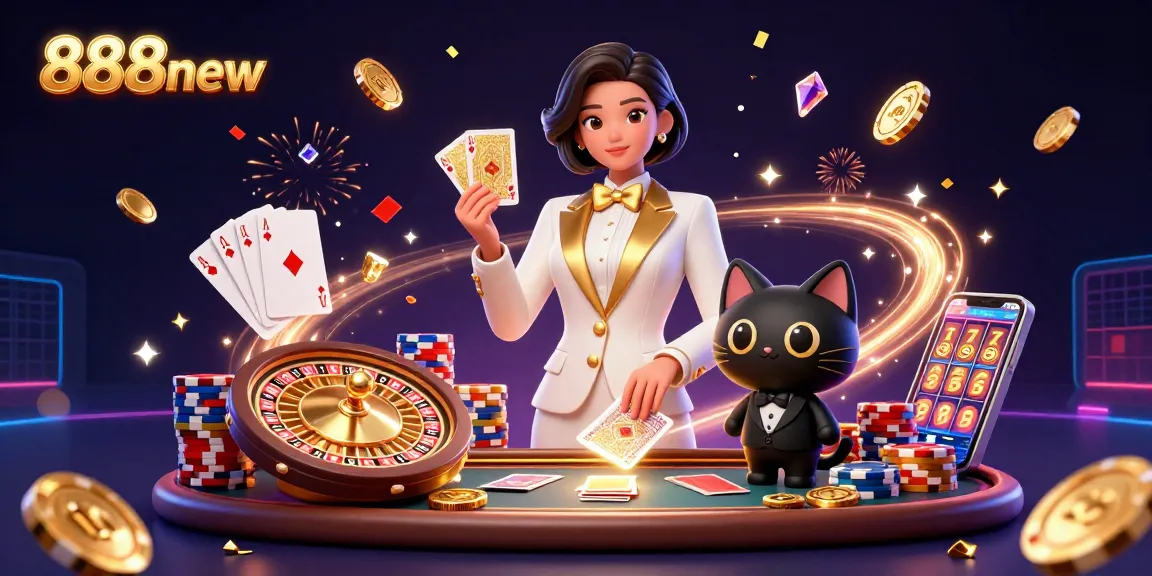 Experience thrilling excitement at 888new with glamorous card games and vibrant casino elements.
