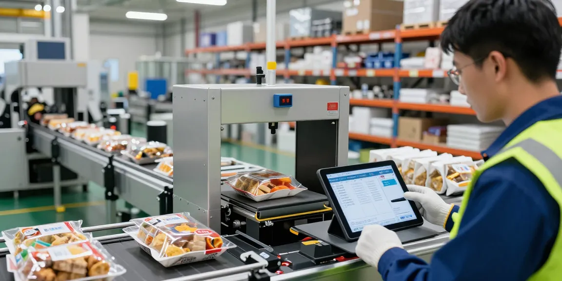 Metal Detector integrated into automated packaging line ensuring quality in food production
