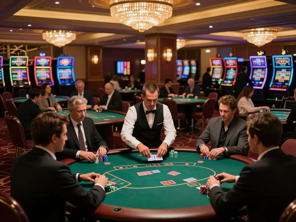 Players engaging in lively poker game at Trang chủ MM88, highlighting the excitement of casino entertainment.