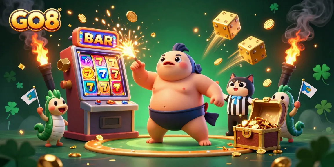 Engage with thrilling games at GO8, featuring a vibrant underwater casino scene full of excitement.