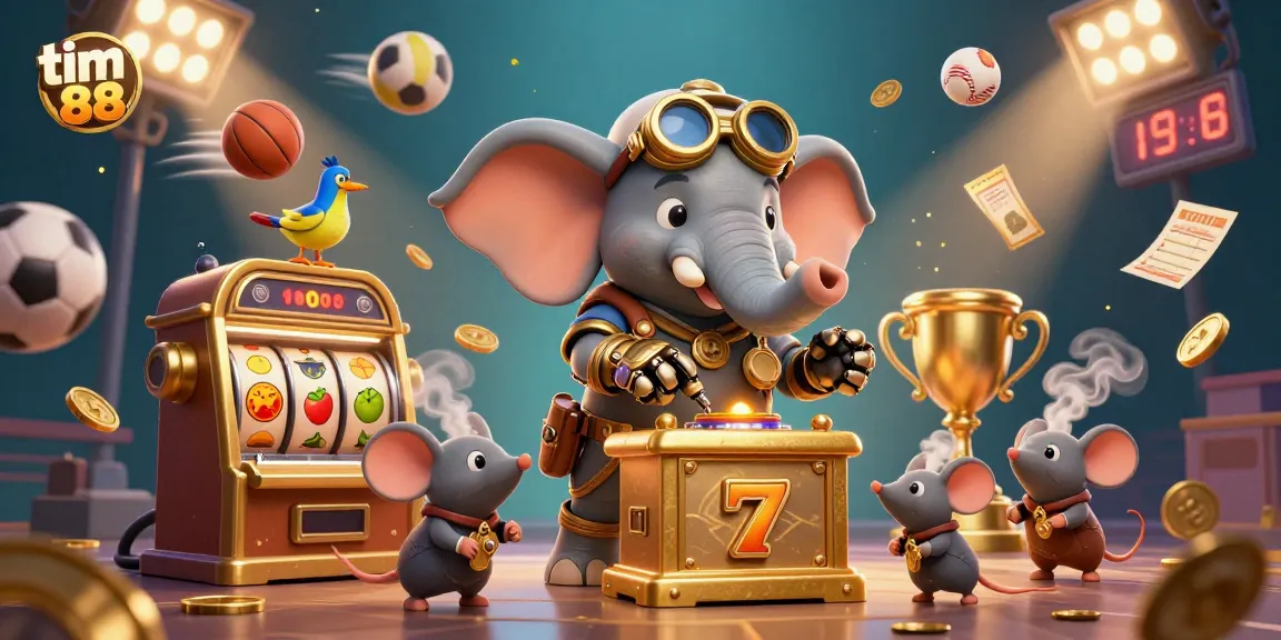 Engage with tim 88's thrilling slot machine experience in a vibrant casino scene.