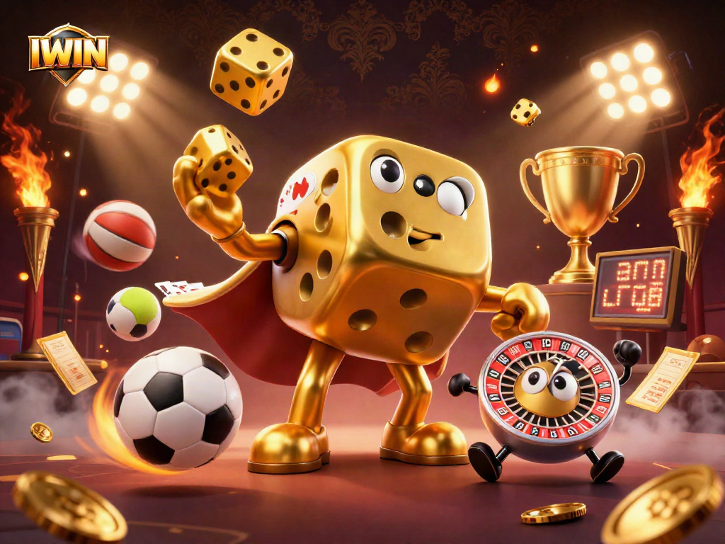 Engage with IWIN's thrilling gaming scene featuring dynamic characters and captivating betting elements.