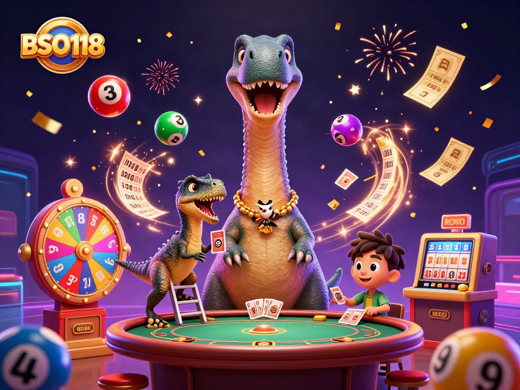Engage with BSO118 while experiencing a vibrant 3D casino scene with excitement and energy.