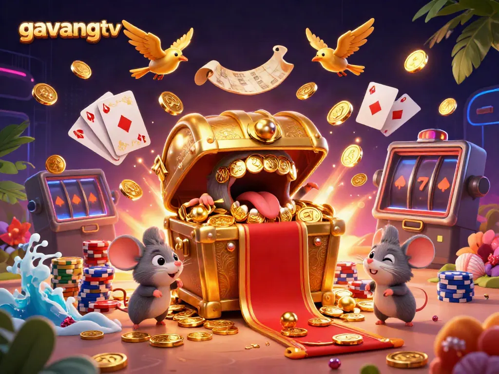 Experience the thrills of gambling with gavangtv's vibrant and dynamic 3D treasure scene.