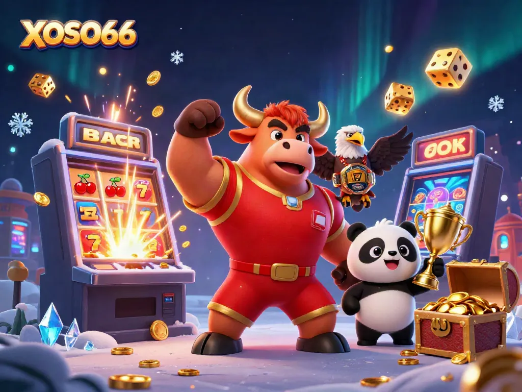 XOSO66 engages players with thrilling games like slots and jackpots, featuring a dynamic casino-themed scene.