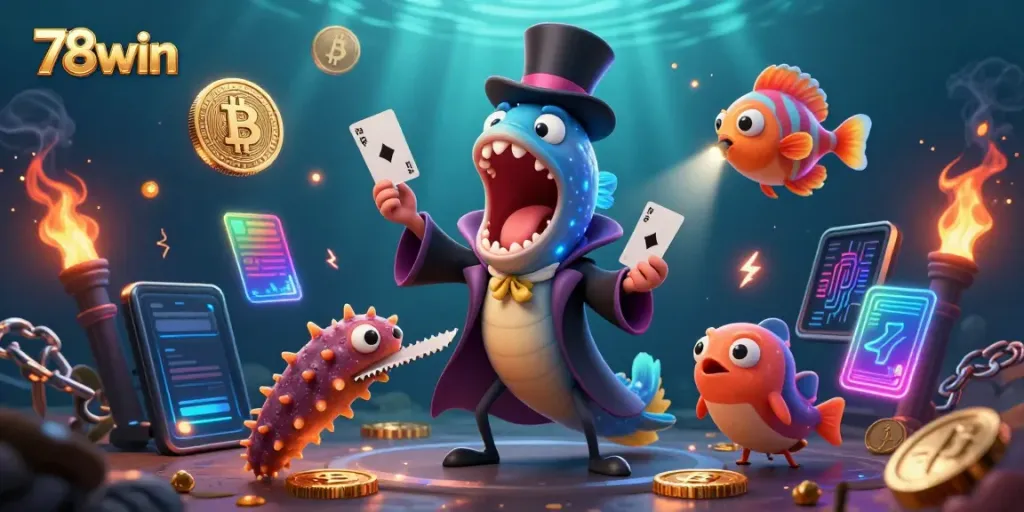 Experience the excitement of 78win with a magical underwater casino performance.