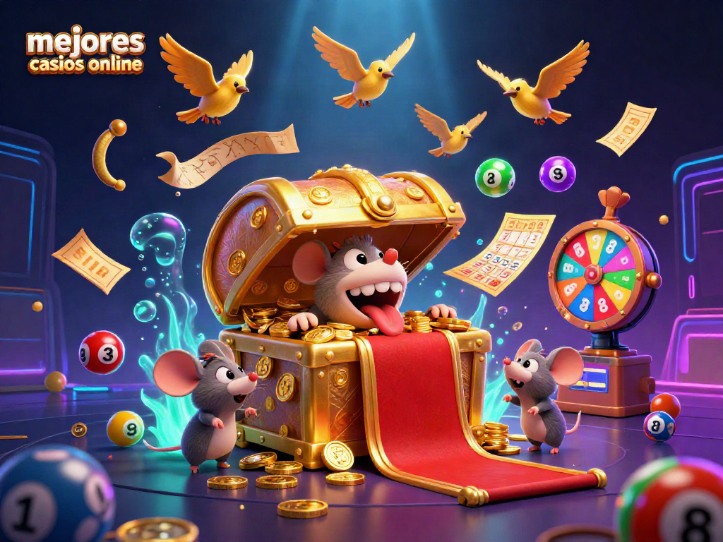 Descubre los mejores casinos online mientras juegas y ganas con emoción en esta ilustración vibrante.