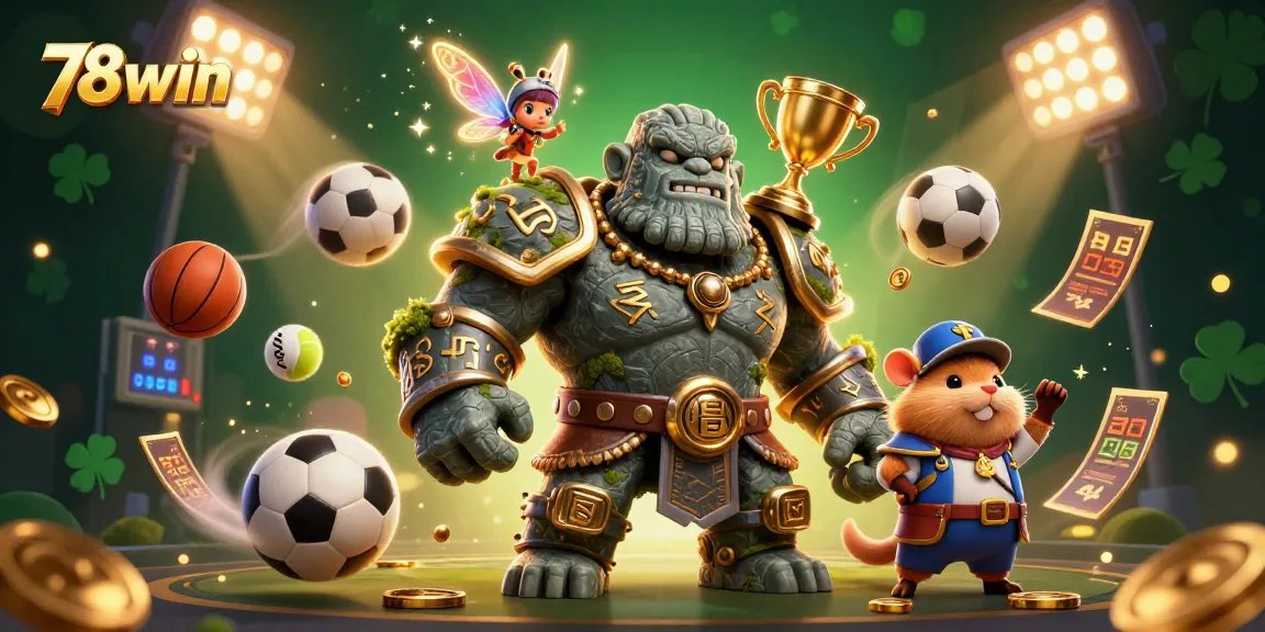 Experience thrilling action with 78win's animated characters in a vibrant casino scene.