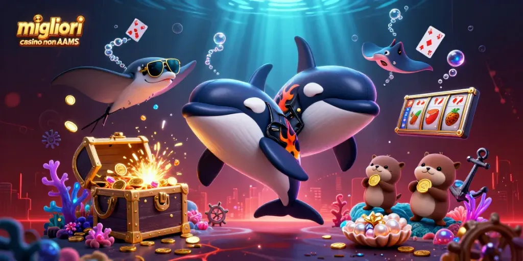 Scopri i migliori casino non AAMS con bonus e giochi avvincenti in un'illustrazione 3D vibrante.