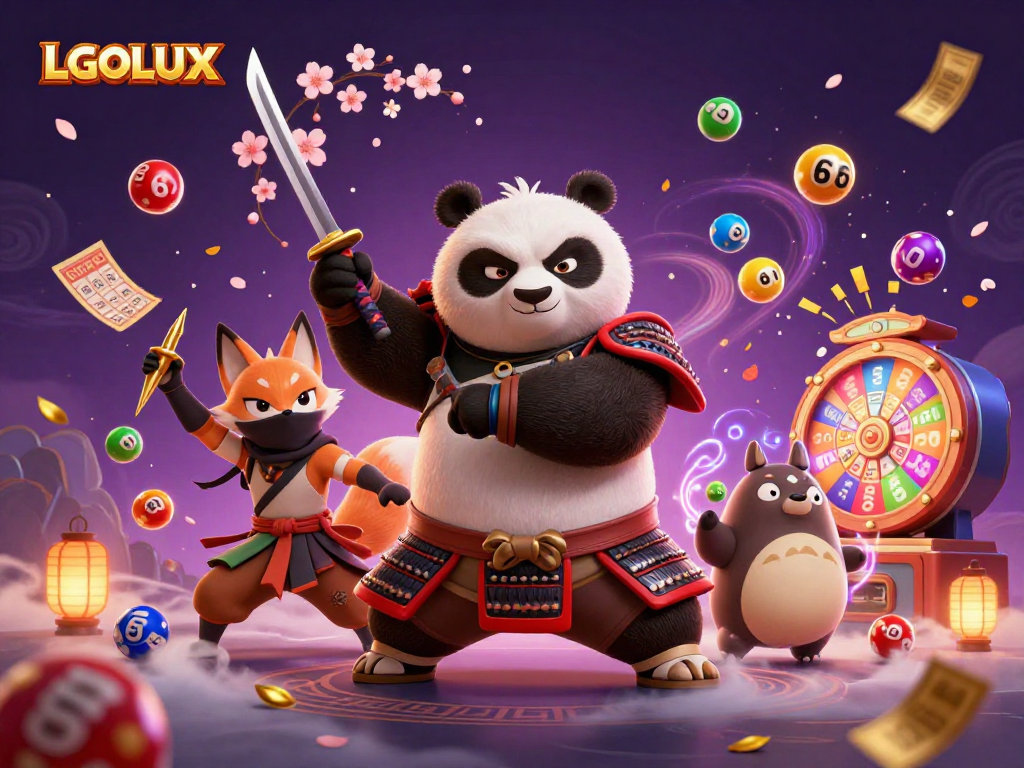 Engage in thrilling play at LGOLUX, where samurai panda and ninja fox chase jackpot prizes.