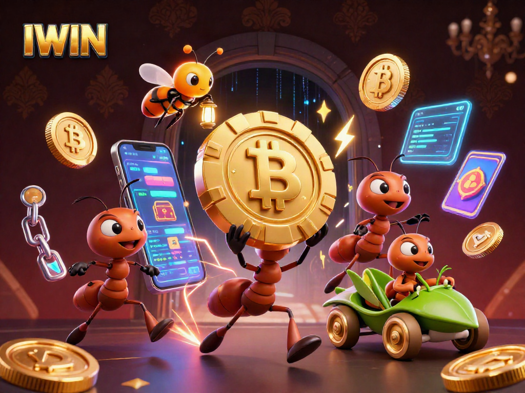 Experience thrilling IWIN gaming adventures with ants, a firefly, and a grasshopper in a vibrant heist.