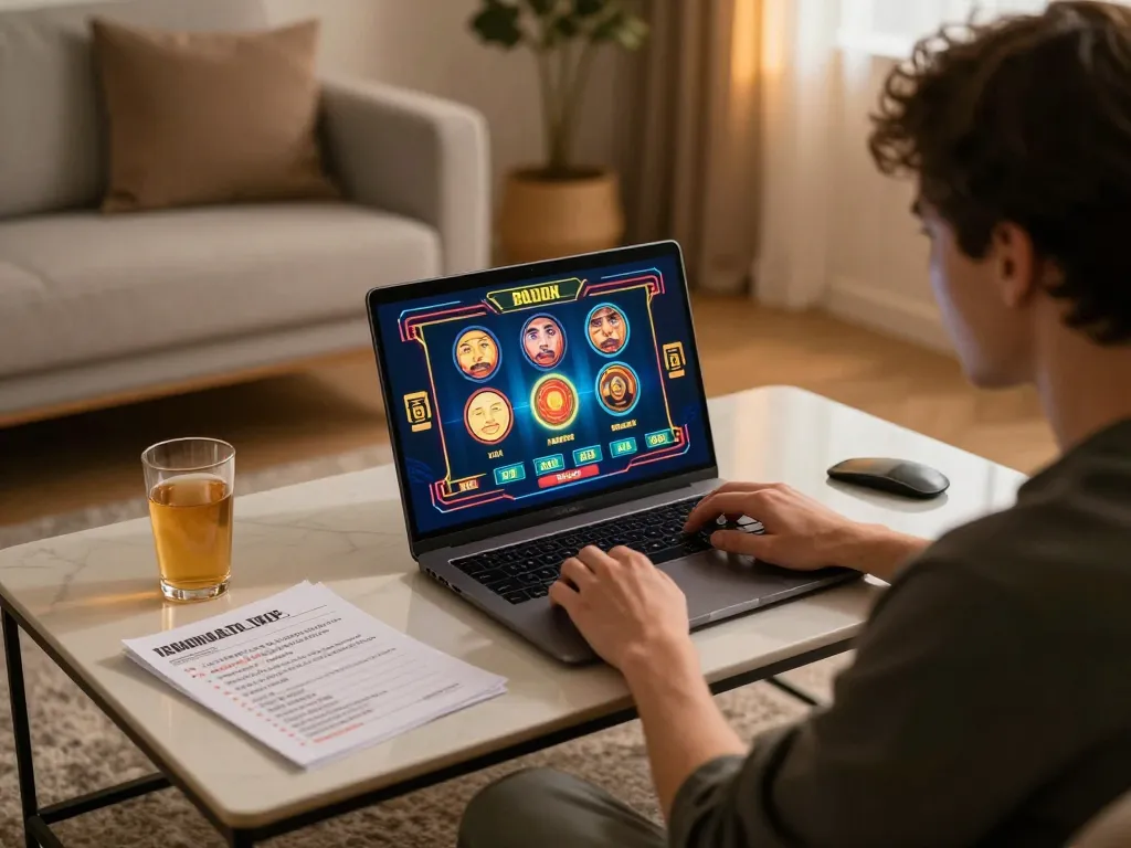 Engaging in LGOLUX LOGIN while exploring dynamic online slot games in a cozy home environment.