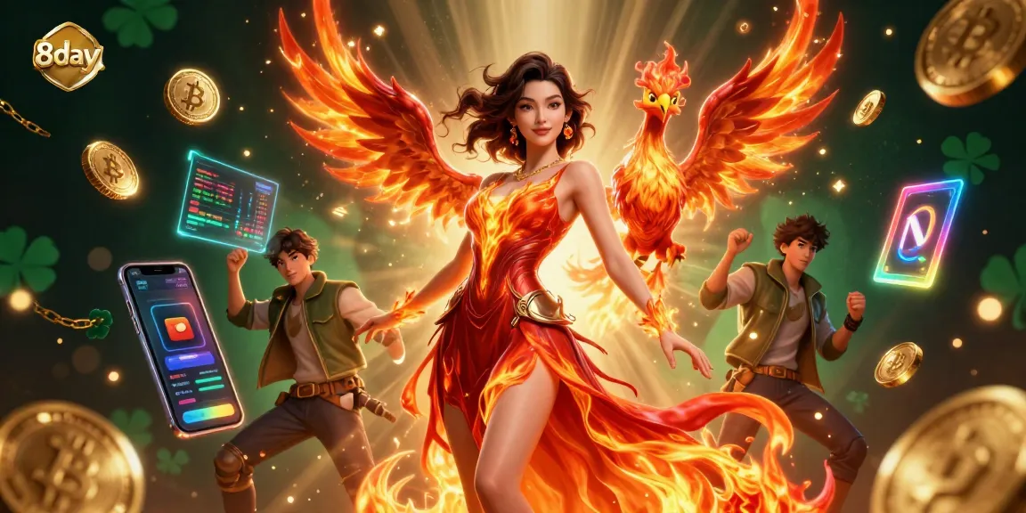 Discover bold casino action with 8day’s vibrant gaming illustration showcasing stunning characters and elements.