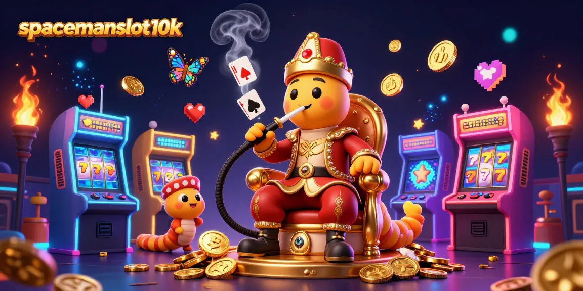 Play with spacemanslot10k and win big with this captivating slot game illustration.