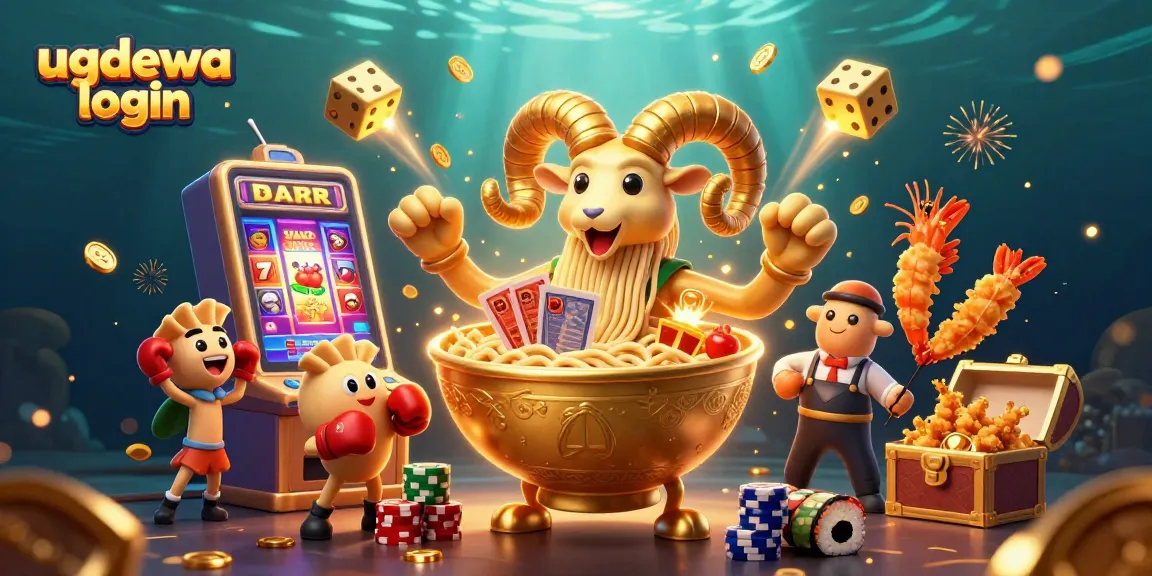 Win big with exciting ugdewa login gaming, featuring dynamic characters and colorful casino elements.