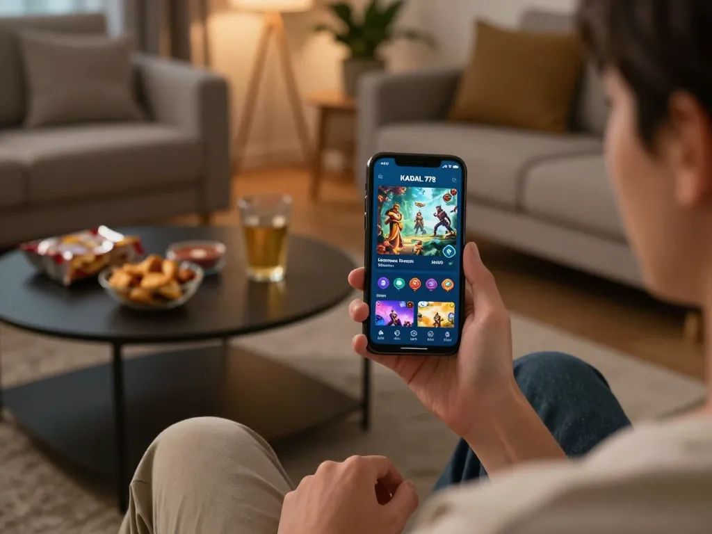 KADAL 778 app engagingly displayed on a smartphone during home gaming session showcasing Greek mythology theme