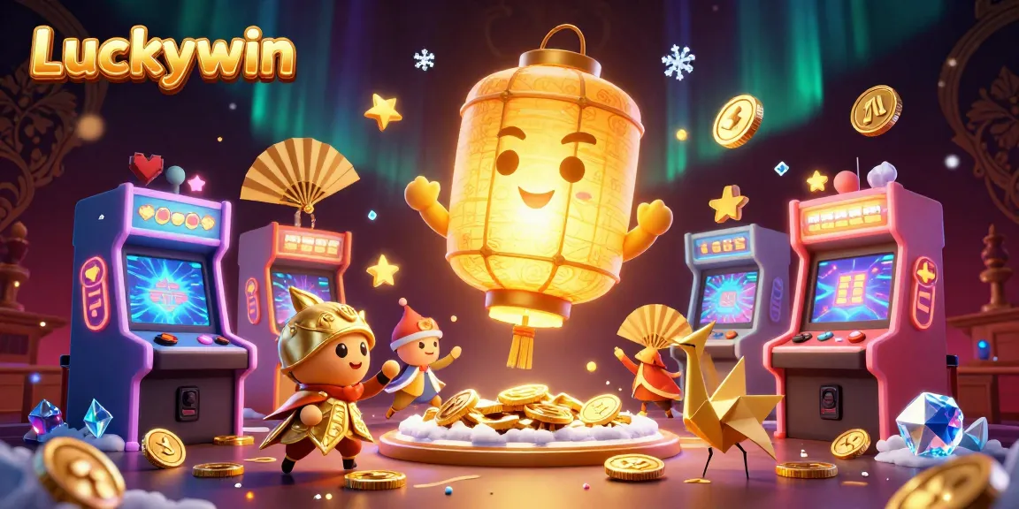 Engage in Luckywin's glowing lantern spirit casino experience with interactive gaming elements and vibrant characters.