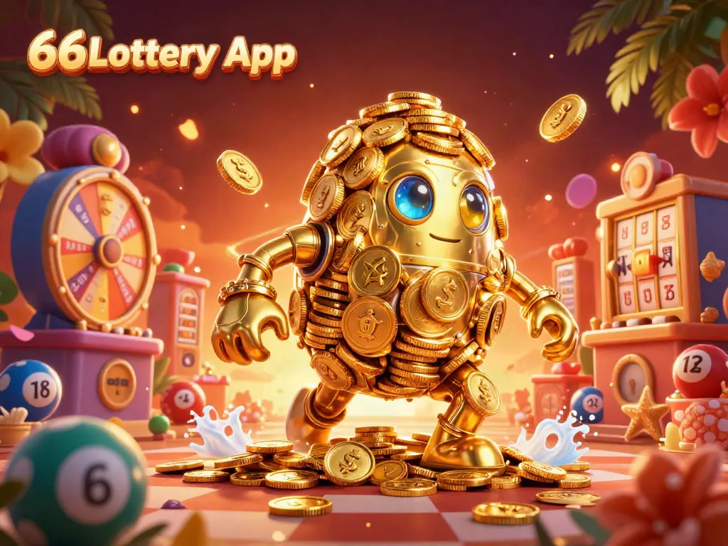 Experience thrilling lottery action with the 66Lottery App, featuring a vibrant and dynamic atmosphere.