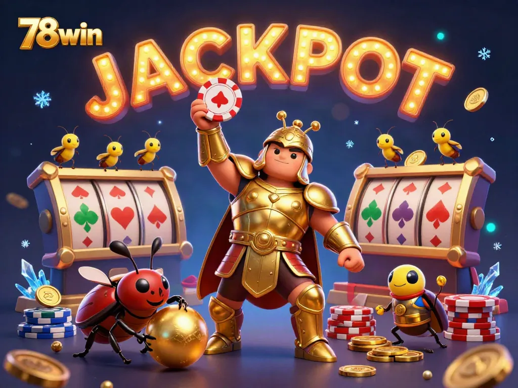 Experience the excitement of 78win with a vibrant jackpot illustration showcasing winning elements.