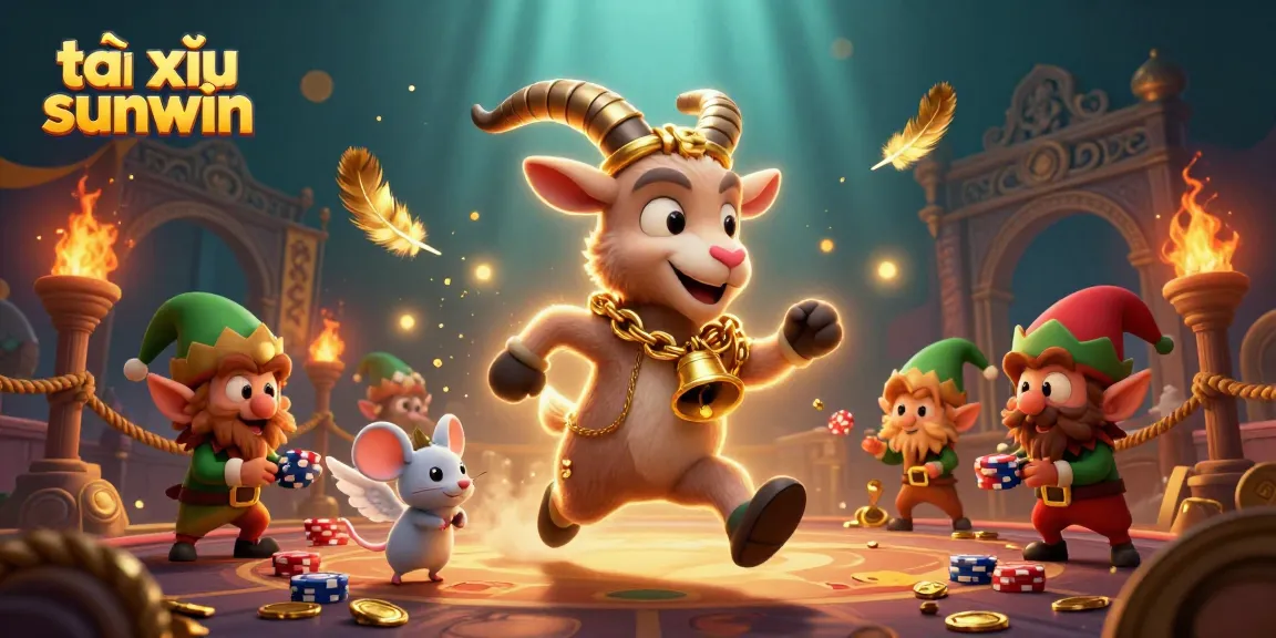 Experience the thrill of tài xỉu sunwin in a vibrant holiday-casino scene with playful characters.