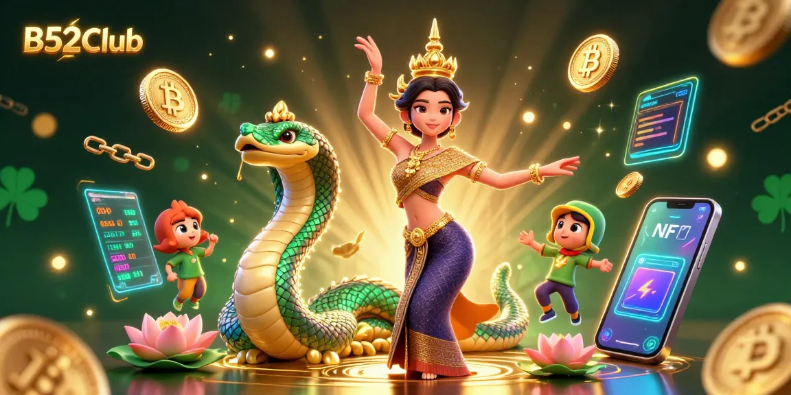 Experience thrilling gameplay at B52Club with vibrant characters amidst crypto elements and stunning visuals.